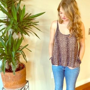 Michael Lauren Cheetah Tiger Print Top